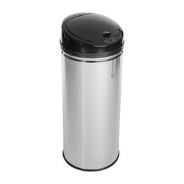 5Five Papelera con sensor de apertura automática modelo Alpha, Acero Inoxidable, Plata/Negro, 42 L