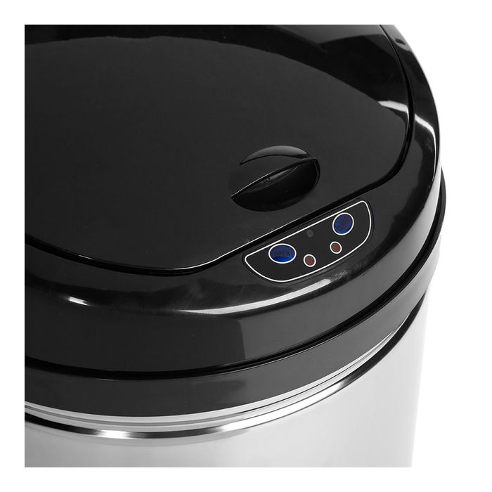 5Five Papelera con sensor de apertura automática modelo Alpha, Acero Inoxidable, Plata/Negro, 42 L