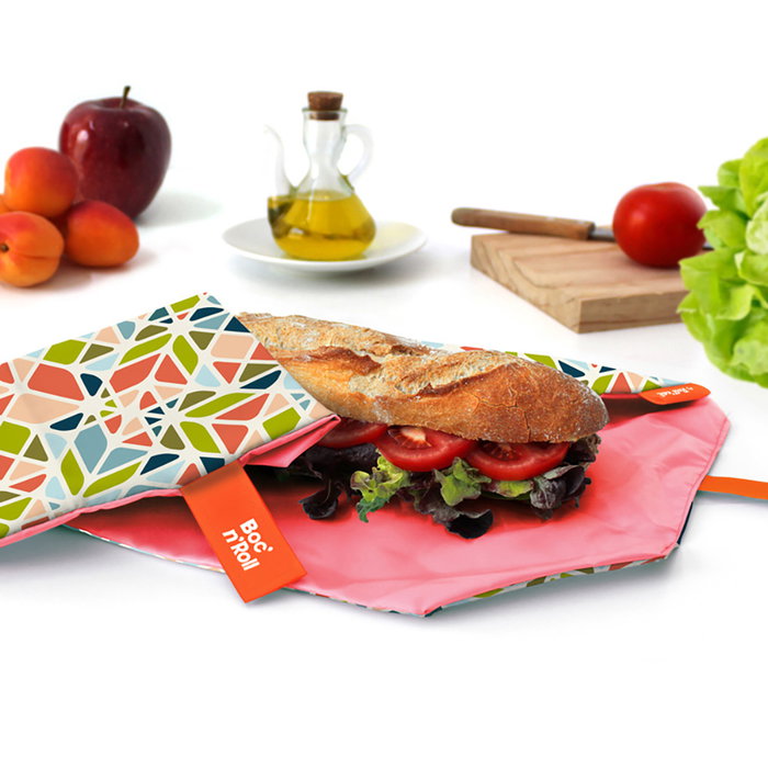 Boc'n'roll porta bocadillos reutilizable essential collage 11x15cm