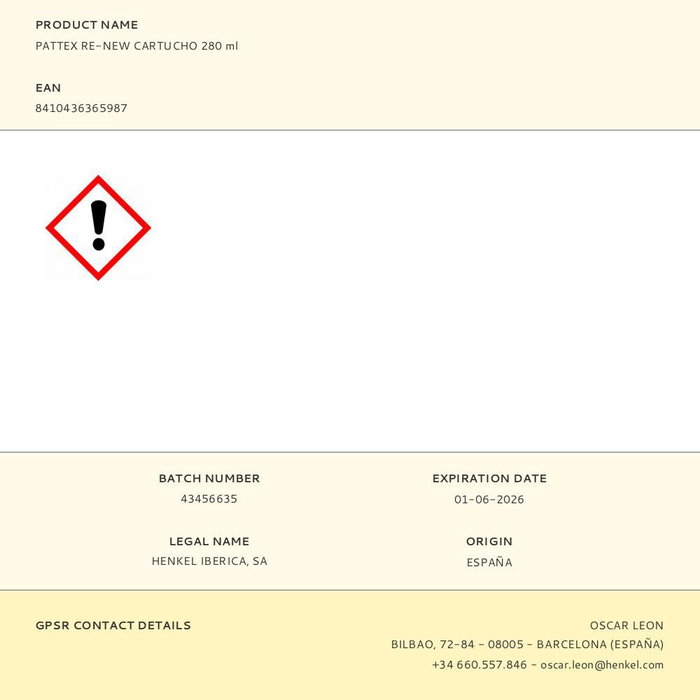 Pattex Silicona Re-new Cartucho Blanco Mate 280 ml para Sanitarios
