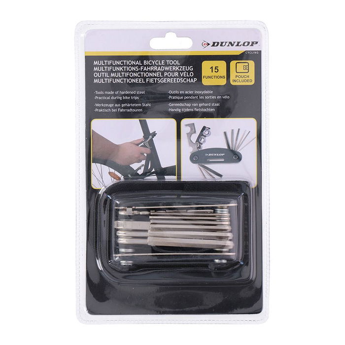 Dunlop Multiherramienta para Bicicleta 15 Funciones Acero Negro Colores Surtidos