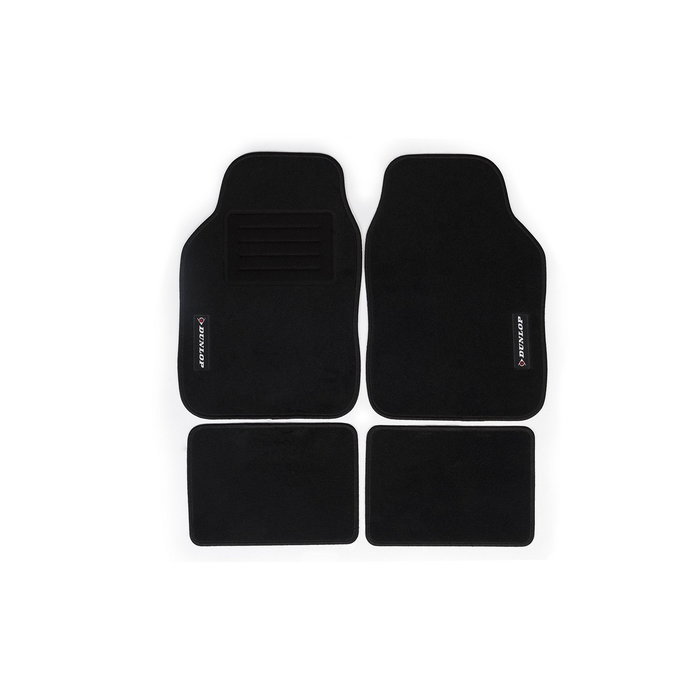 Dunlop Juego de alfombrillas de coche de 4 piezas Negro Dunlop Juego de alfombrillas de coche de 4 piezas Negro