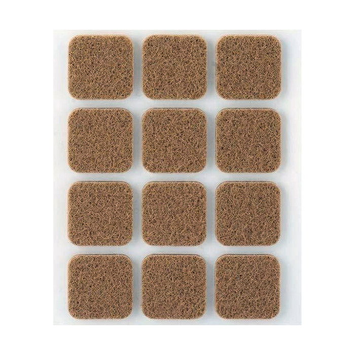 Inofix Fieltro adhesivo cuadrado marrón 22 x 22 mm, 12 uds