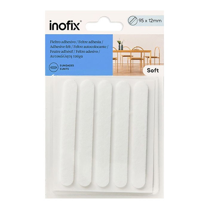 Inofix Fieltro adhesivo ovalado blanco 95 x 12 mm