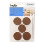 Inofix Fieltro adhesivo circular sintético circular marrón Ø34 mm 5 uds blister