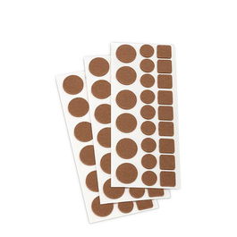 Inofix Plasfix Pack 3 Fieltros Sinteticos Adhesivos Multifigura para Proteger el Suelo y Silenciar Ruido, Lana Acrílica, Marrón