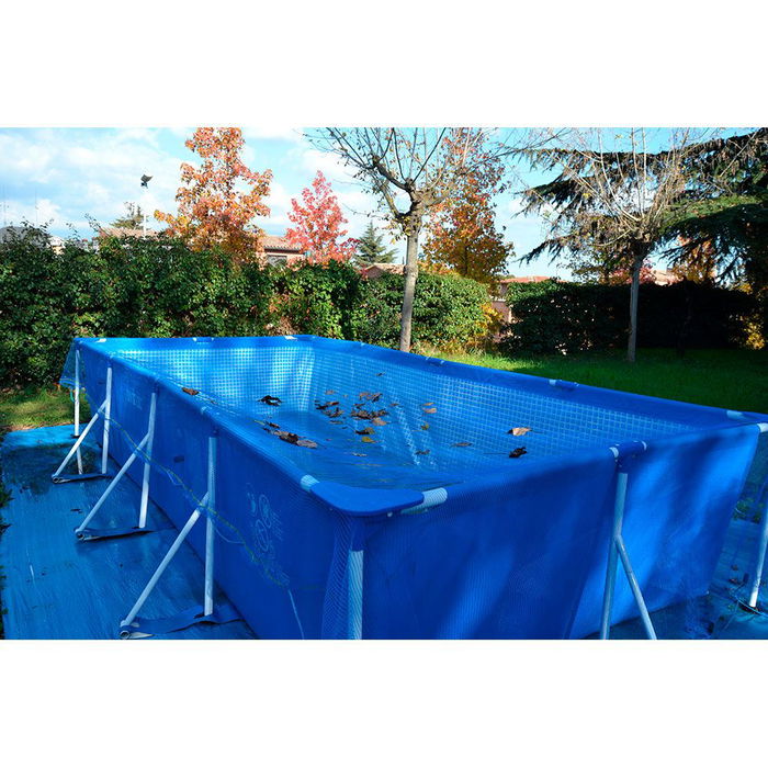Fun And Go Leaf Pool Cover - Malla Cobertor para Piscina 4x8 m, Protección contra Hojas e Insectos, Azul, Fácil Instalación Sin Obras