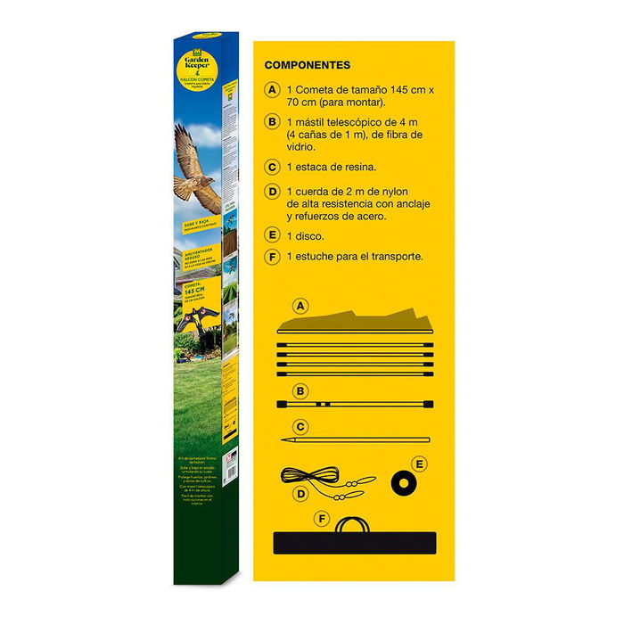 Massó Halcón Cometa Ahuyenta Pájaros 145 x 70 cm para Huertos y Campos