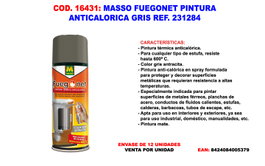 Massó Fuegonet Pintura Anticalórica Gris Spray