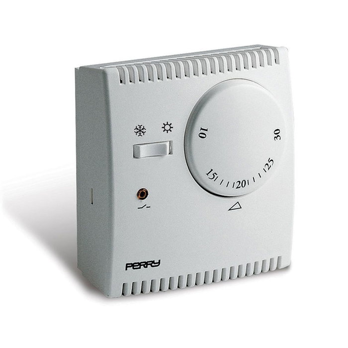 Perry Teg Termostato analógico de expansión de gas con luz piloto y selector verano/invierno color blanco