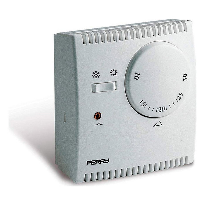 Perry Termostato Analógico Serie Teg con Luz Piloto y Selector Verano/Invierno Blanco