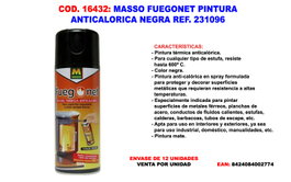 Massó Fuegonet Pintura Anticalórica Negra Spray 400 ml