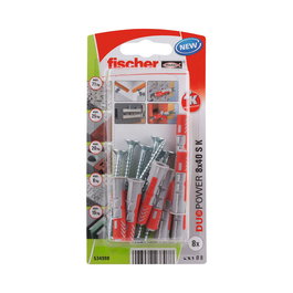 Fischer Duopower Tacos y Tornillos Ø8 x 40 mm + Ø5 x 55 mm Blister 8 Unidades