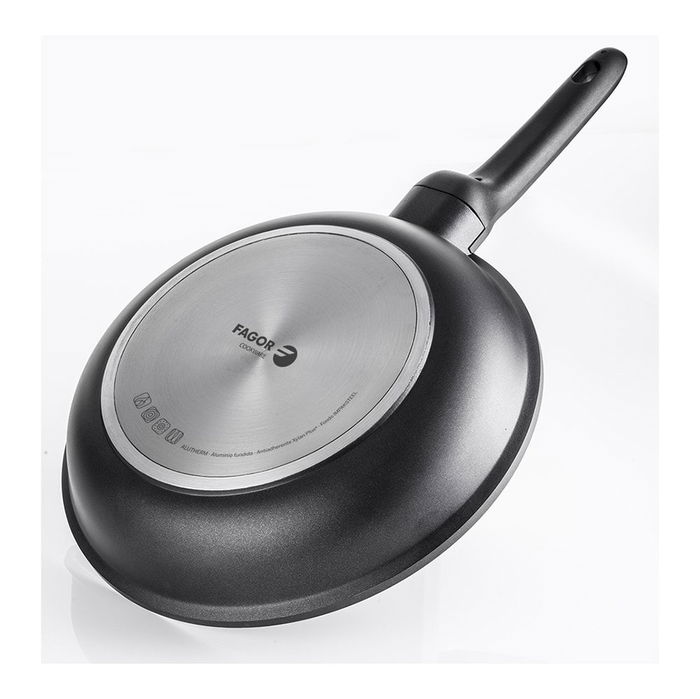 Fagor Sartén Alutherm Negra Ø26 cm Antiadherente Xylan Plus Efecto Granito Aluminio Fundido Apta Todo Tipo de Fuegos