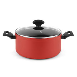 Fagor Olla Roja Ø20x10cm Aluminio Forjado Antiadherente con Tapa Vidrio Termoresistente