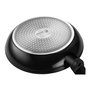 Fagor Set Batería Cocina 3 Piezas Vivant Negro - 1 Sartén Ø20cm + 1 Sartén Ø24cm + 1 Olla Ø24cm con Tapa de Cristal, Aluminio Forjado 3mm Antiadherente, Apta Todo Fuego