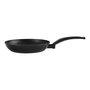 Fagor Set Batería Cocina 3 Piezas Vivant Negro - 1 Sartén Ø20cm + 1 Sartén Ø24cm + 1 Olla Ø24cm con Tapa de Cristal, Aluminio Forjado 3mm Antiadherente, Apta Todo Fuego