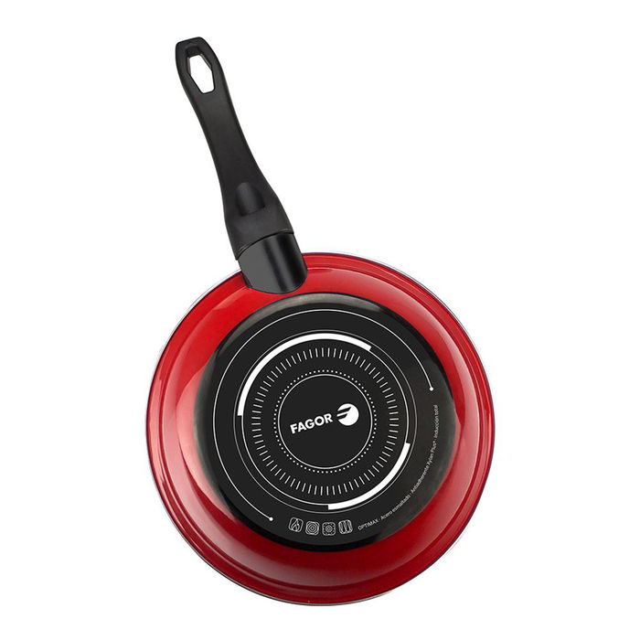Fagor Optimax Sartén Ø20 cm Roja Acero AISI 430 Antiadherente Xylan Plus Apta Todo Tipo de Fuegos