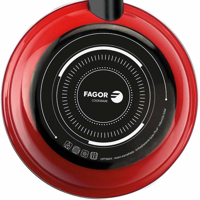 Fagor Optimax Sartén de acero AISI 430 roja Ø24 cm