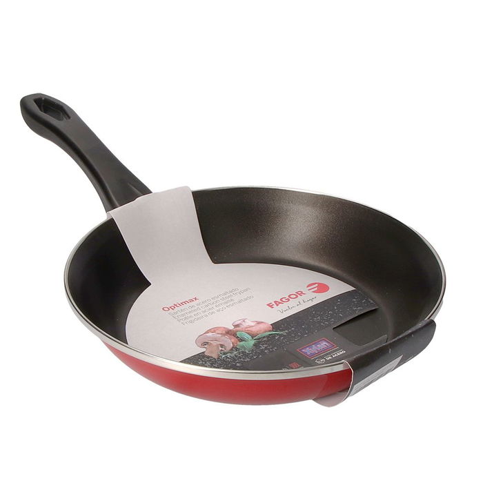 Fagor Sartén Optimax Roja Ø28 cm Acero AISI 430 Antiadherente Xylan Plus Todo Tipo de Fuegos