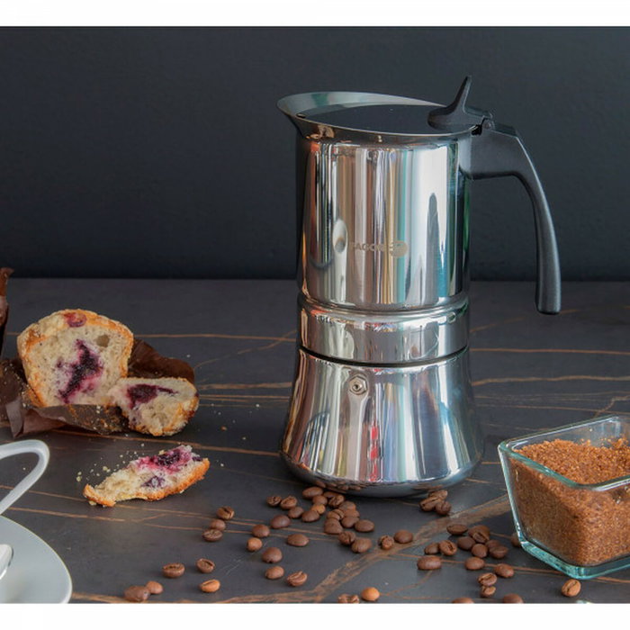 Fagor Etnica Cafetera de acero inoxidable 18/10, 4 tazas