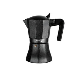 Fagor Tiramisú Cafetera de aluminio de 3 tazas, Negro
