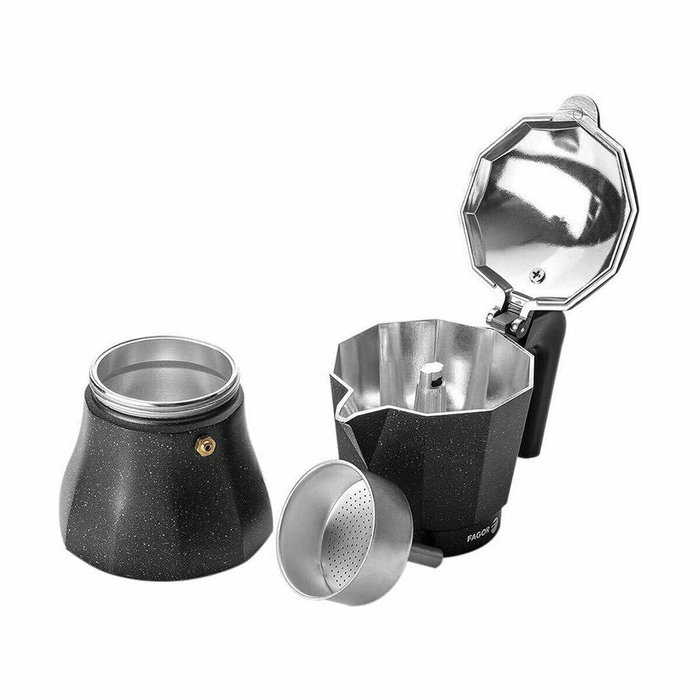 Fagor Cafetera Tiramisú de Aluminio 6 tazas Negro