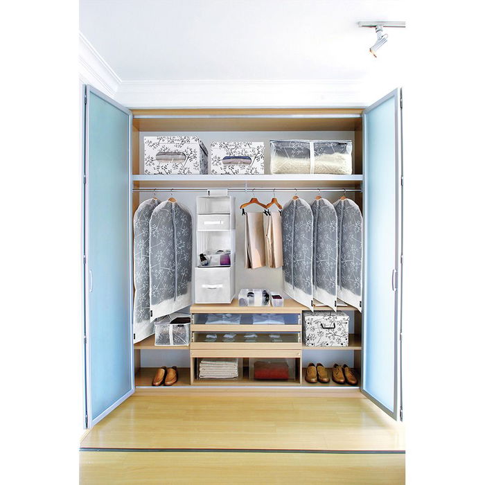 Domo Pack Living Caja Guarda Ropa Bon Ton XL Vinilo Blanca 42 x 50 x 31 cm