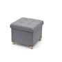 Domo Pack Living Puf almacenaje gris con patas de madera 38 x 38 x 34 cm