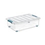 Domo Pack Living Caja Almacenaje Transparente 28L con Ruedas y Asas Ergonómicas 59x39x18.5 cm
