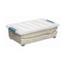 Domo Pack Living Caja Almacenaje Transparente 28L con Ruedas y Asas Ergonómicas 59x39x18.5 cm
