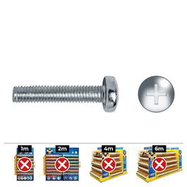 Celo Tornillo Metrica Alomado Philips DIN 7985 Ø4x25mm Zincado Caja 500 Unidades