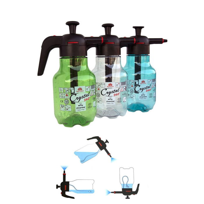 Dimartino Crystal 360° - Pulverizador de Polietileno, 2 Litros, 40 x 40 x 32.5 cm, 360°, Ángulo 80°, Colores Surtidos Dimartino Crystal 360° - Pulverizador de Polietileno, 2 Litros, 40 x 40 x 32.5 cm, 360°, Ángulo 80°, Colores Surtidos