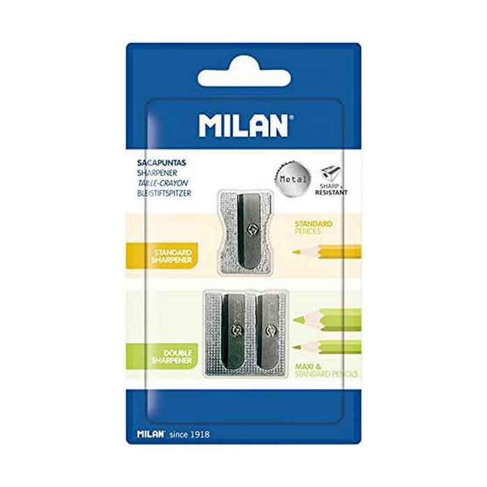 Milán Kit de 2 Sacapuntas de Aluminio Gris