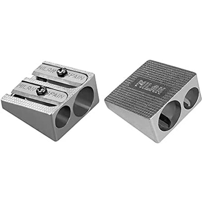Milán Kit de 2 Sacapuntas de Aluminio Gris