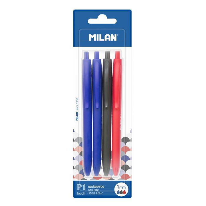 Milan Boligrafo P1 Touch Surtidos Blister -4U- Colores Azul, Negro y Rojo Milan Boligrafo P1 Touch Surtidos Blister -4U- Colores Azul, Negro y Rojo