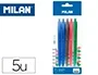 Milan Bolígrafo P1 Retractil Touch 1 mm Blister 5 Unidades Colores Surtidos