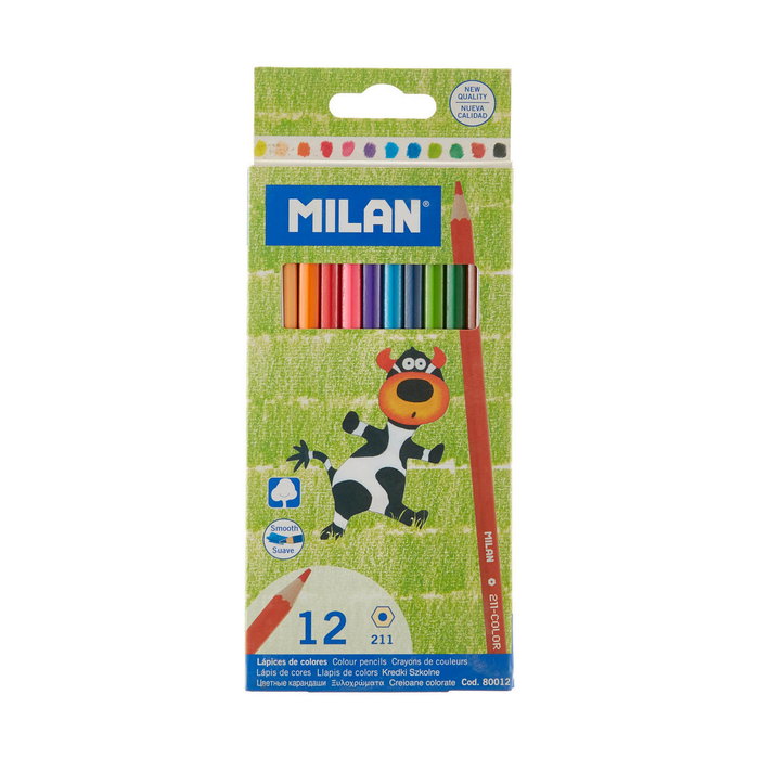 Milán Kit de 12 lápices de colores hexagonales