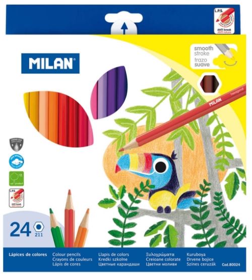 Milán Kit de 24 Lápices de Colores Hexagonales