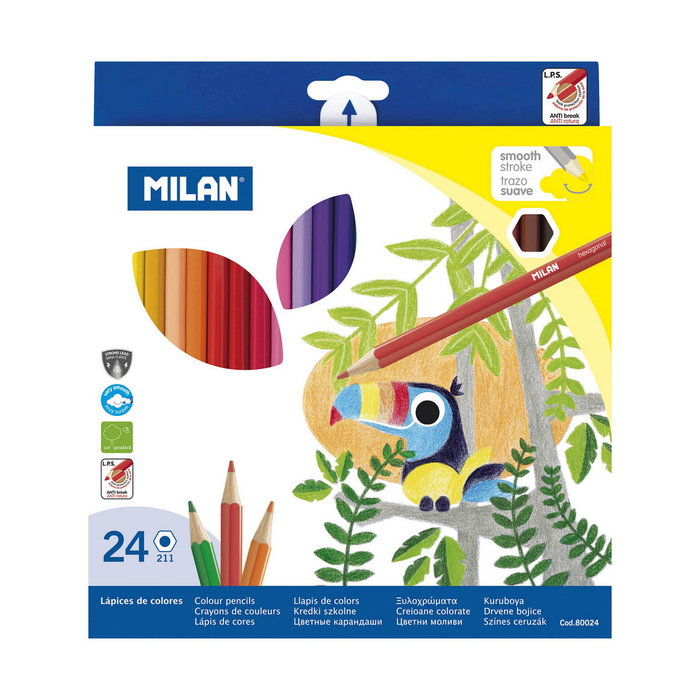MILAN Estuche de 24 Lápices de Colores Hexagonales