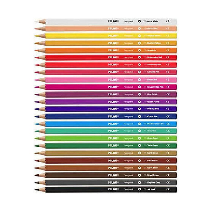 MILAN Estuche de 24 Lápices de Colores Hexagonales