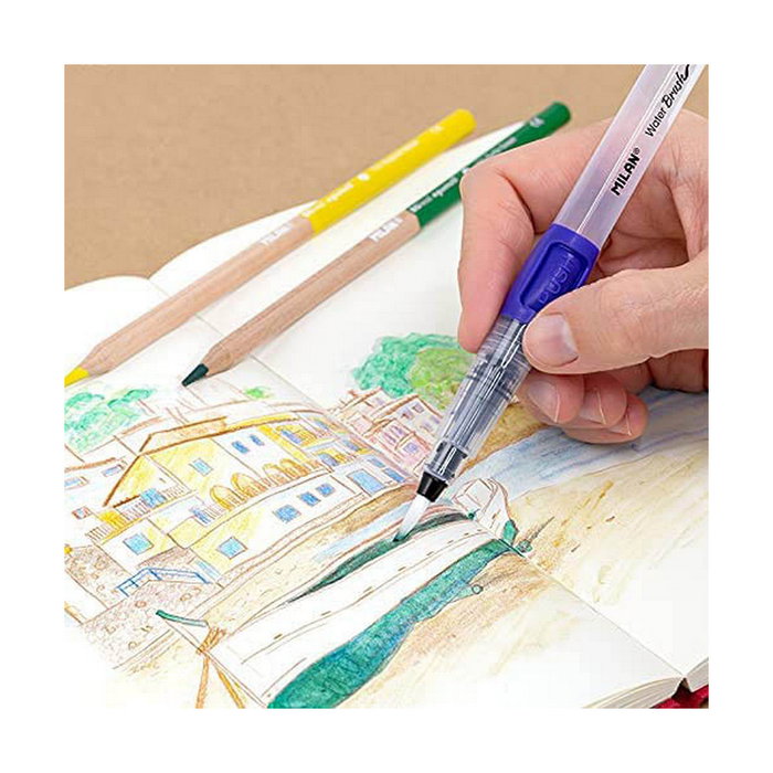 Milán Kit Pincel Water Brush Recargable y 5 Lápices Acuarelables Milán Kit Pincel Water Brush Recargable y 5 Lápices Acuarelables