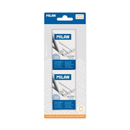 Milán Tizas Blancas Conjunto Dos Cajas de 10 uds para Escuela/Oficina Color Blanco