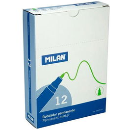 Milan Rotulador Permanente Punta Redonda Ø4 mm Verde Caja 12 Unidades