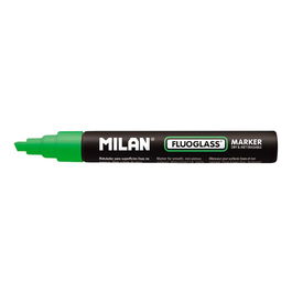 Milán Rotulador Fluoglass 2 para Superficies Lisas 2-4mm Punta Biselada Verde Blíster