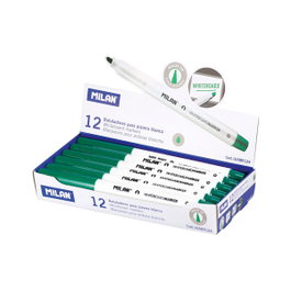 Milán Rotuladores para Pizarra Blanca Verde Punta 3,7 mm (Caja de 12)