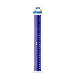 Milán Regla Flex & Resistant 30 cm Azul PVC Flexible y Resistente para Escuela y Oficina