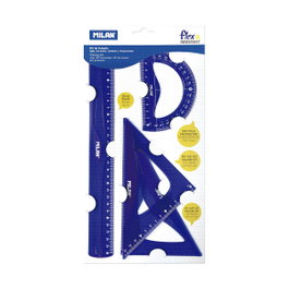 Milan Kit de Reglas Flex&Resistant Azul Translúcido