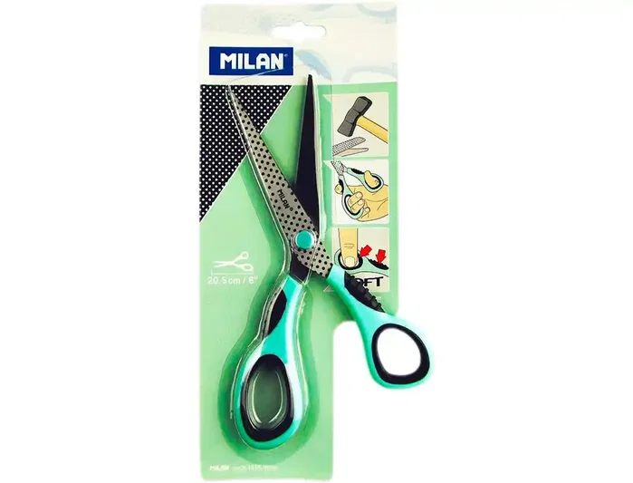 Milan Tijeras de Oficina Dots &amp; Buttons 20,5 cm Turquesa-Negro