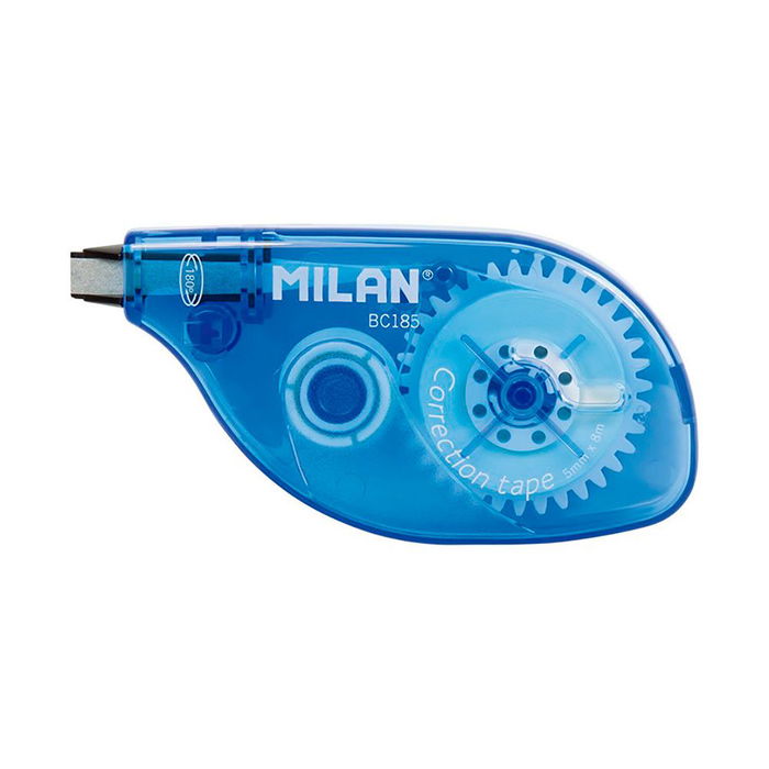 Milán Cinta Correctora con Rotación 180° en la Punta, Cinta Correctora en Seco 5mm x 8m, Azul, Ideal para Escuela y Oficina Milán Cinta Correctora con Rotación 180° en la Punta, Cinta Correctora en Seco 5mm x 8m, Azul, Ideal para Escuela y Oficina